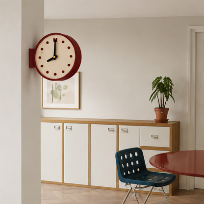 Novara Modern Double-Sided Corner Clock - Silent Minimalist Wall & Desk Timepiece