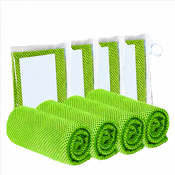 Eloria 4-Pack Microfiber Cooling Towels  for Sports, Running, Gym & Travel