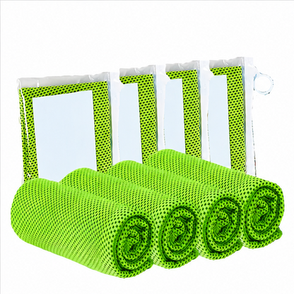 Eloria 4-Pack Microfiber Cooling Towels  for Sports, Running, Gym & Travel