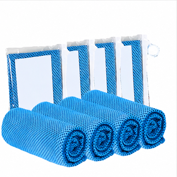 Eloria 4-Pack Microfiber Cooling Towels  for Sports, Running, Gym & Travel