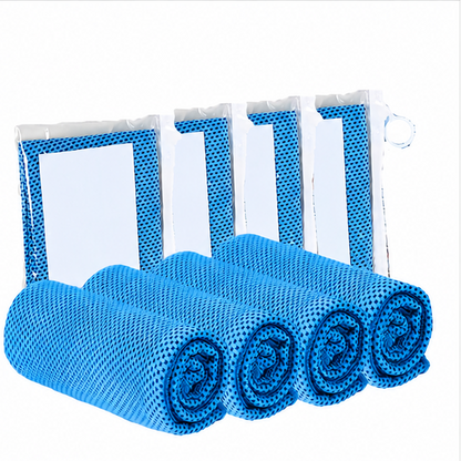 Eloria 4-Pack Microfiber Cooling Towels  for Sports, Running, Gym & Travel
