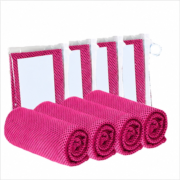 Eloria 4-Pack Microfiber Cooling Towels  for Sports, Running, Gym & Travel