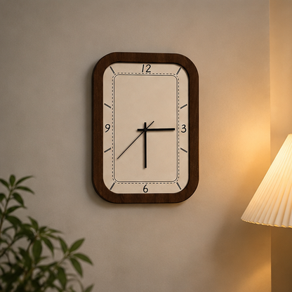 Novara Abstract Wood Wall Clock - Silent Non-Ticking Modern Decorative Timepiece