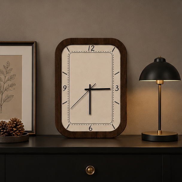 Novara Abstract Wood Wall Clock - Silent Non-Ticking Modern Decorative Timepiece