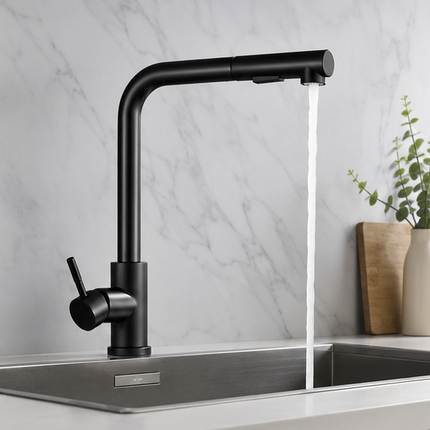 Royora Stainless Steel Pull-Out Kitchen Faucet with Dual Mode Spray & Mixer Tap