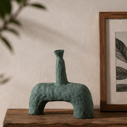 Eloria Abstract Ceramic Vase - Modern Sculptural Textured Pottery 31cm Tall