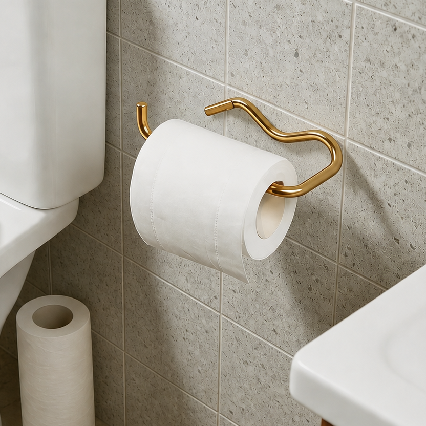 Royora Modern Gold Wall Mount Toilet Paper Holder for Bathroom & Kitchen