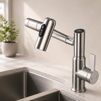 Sovere 360° Swivel Kitchen Tap with LED Temperature Display for Modern Sinks