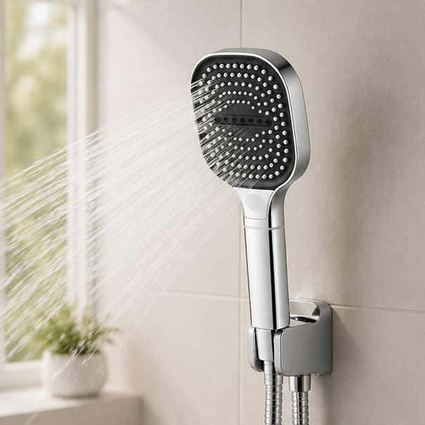 Novara High Pressure Shower Head with Turbo Boost & Filtered Rainfall Spray