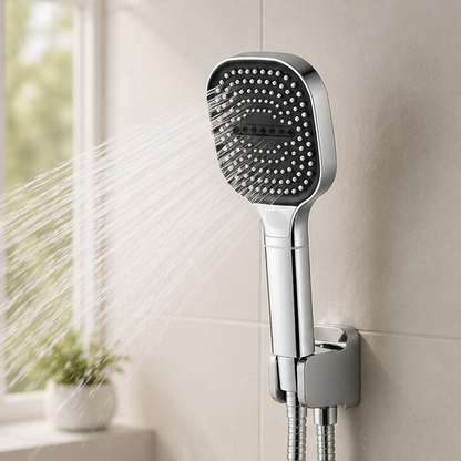 Novara High Pressure Shower Head with Turbo Boost & Filtered Rainfall Spray