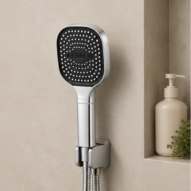Novara High Pressure Shower Head with Turbo Boost & Filtered Rainfall Spray