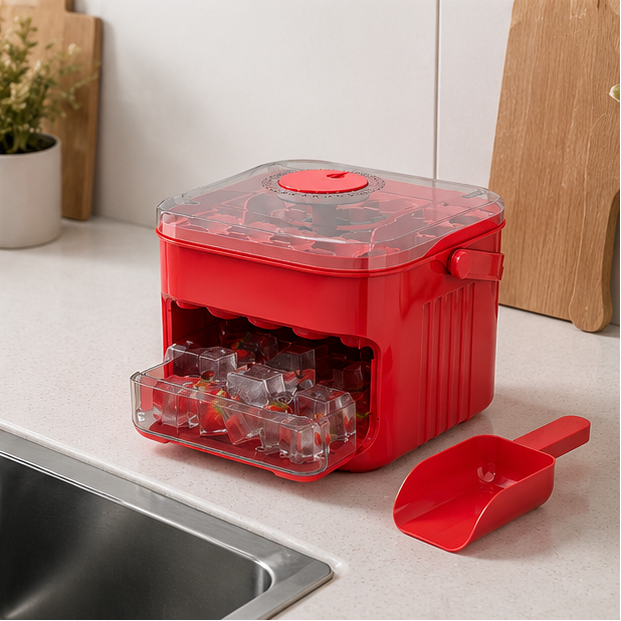 Royora 50-Cube Ice Maker with Storage Bin and Easy Press Release