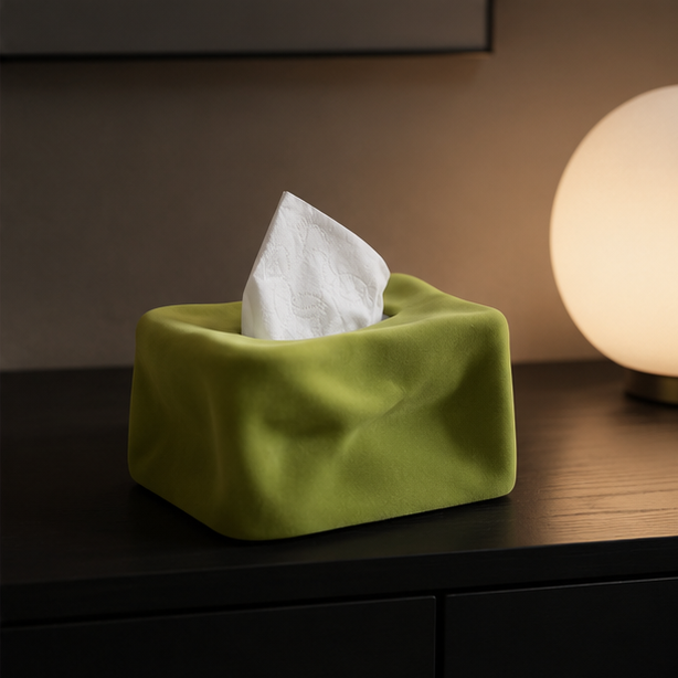 Novara Velvet Ceramic Tissue Box Cover - Modern Pop Art Decor