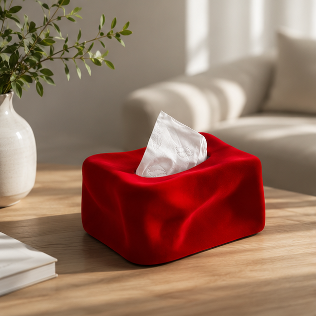 Novara Velvet Ceramic Tissue Box Cover - Modern Pop Art Decor