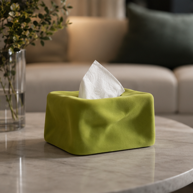 Novara Velvet Ceramic Tissue Box Cover - Modern Pop Art Decor