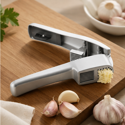 Royora 2-in-1 Aluminum Alloy Garlic Press & Slicer for Easy Kitchen Prep