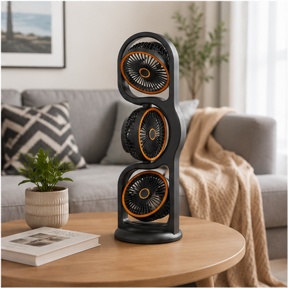 Eloria Portable 360° USB Desk Fan with 5 Speeds & Rechargeable Battery