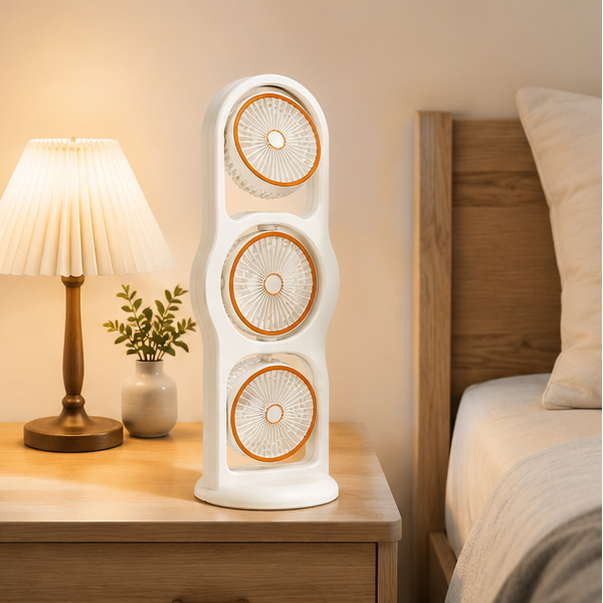 Eloria Portable 360° USB Desk Fan with 5 Speeds & Rechargeable Battery
