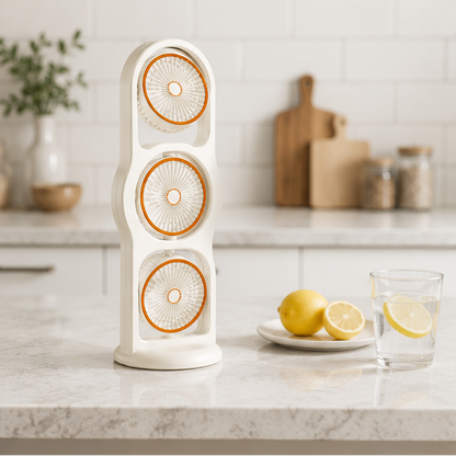 Eloria Portable 360° USB Desk Fan with 5 Speeds & Rechargeable Battery