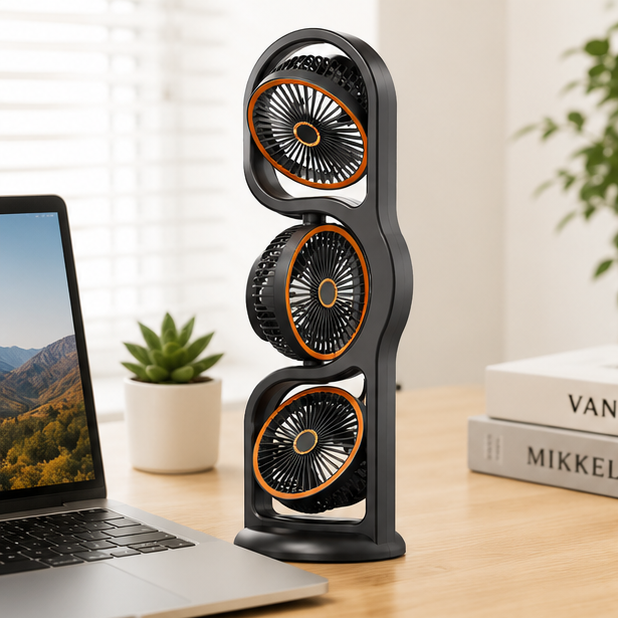 Eloria Portable 360° USB Desk Fan with 5 Speeds & Rechargeable Battery