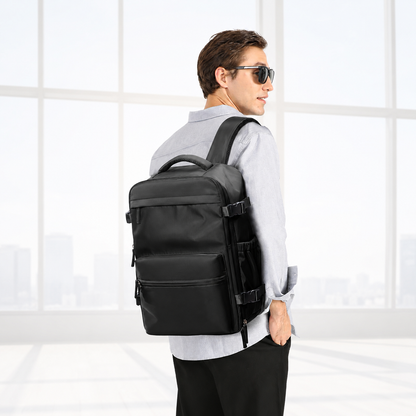 Eloria Travel Backpack with Vacuum Compression System and 17-inch Laptop Compartment