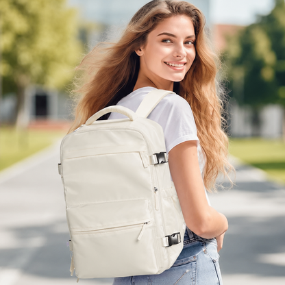 Eloria Travel Backpack with Vacuum Compression System and 17-inch Laptop Compartment
