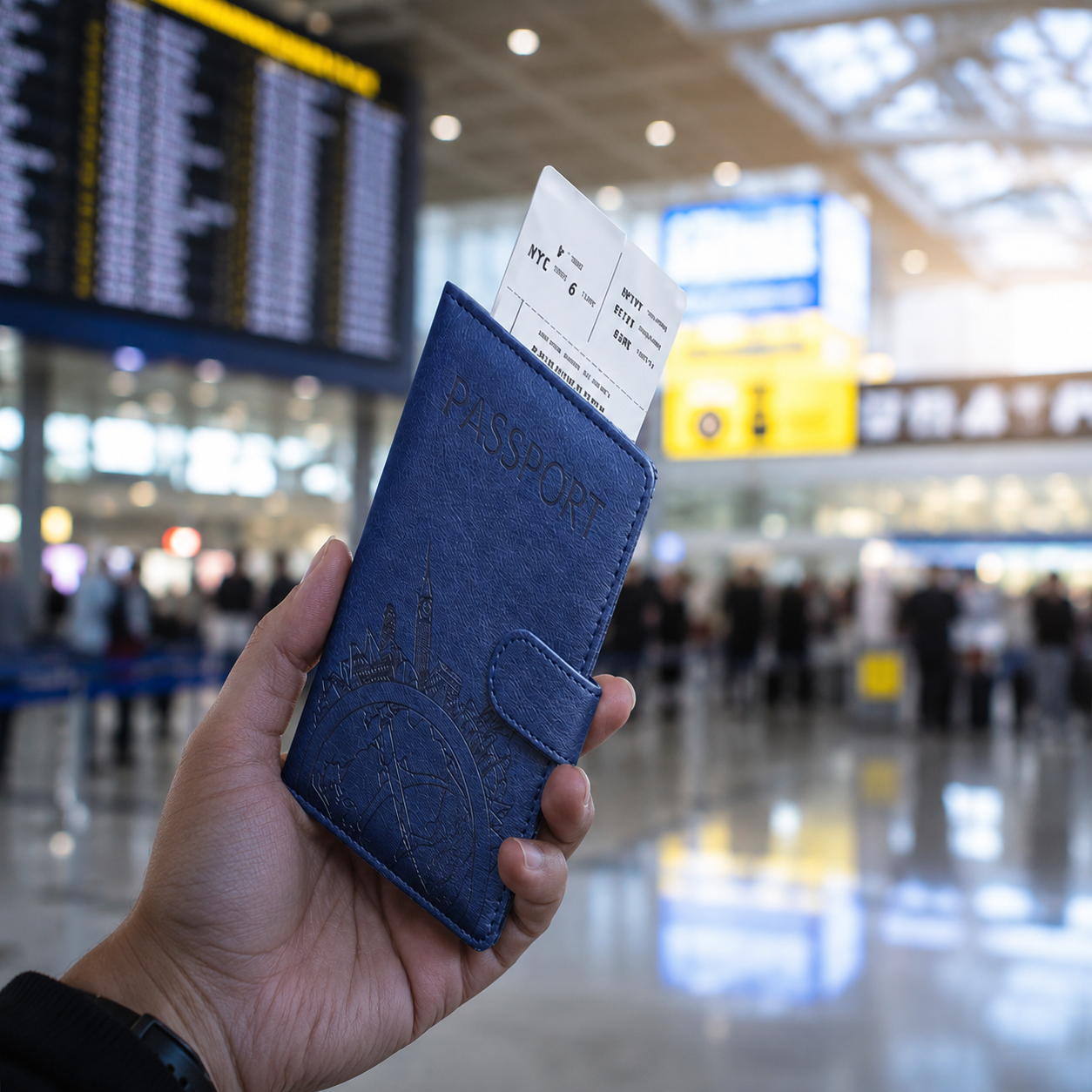 Luxoria RFID Leather Passport Holder with Card Slots and Elegant Finish for Travel