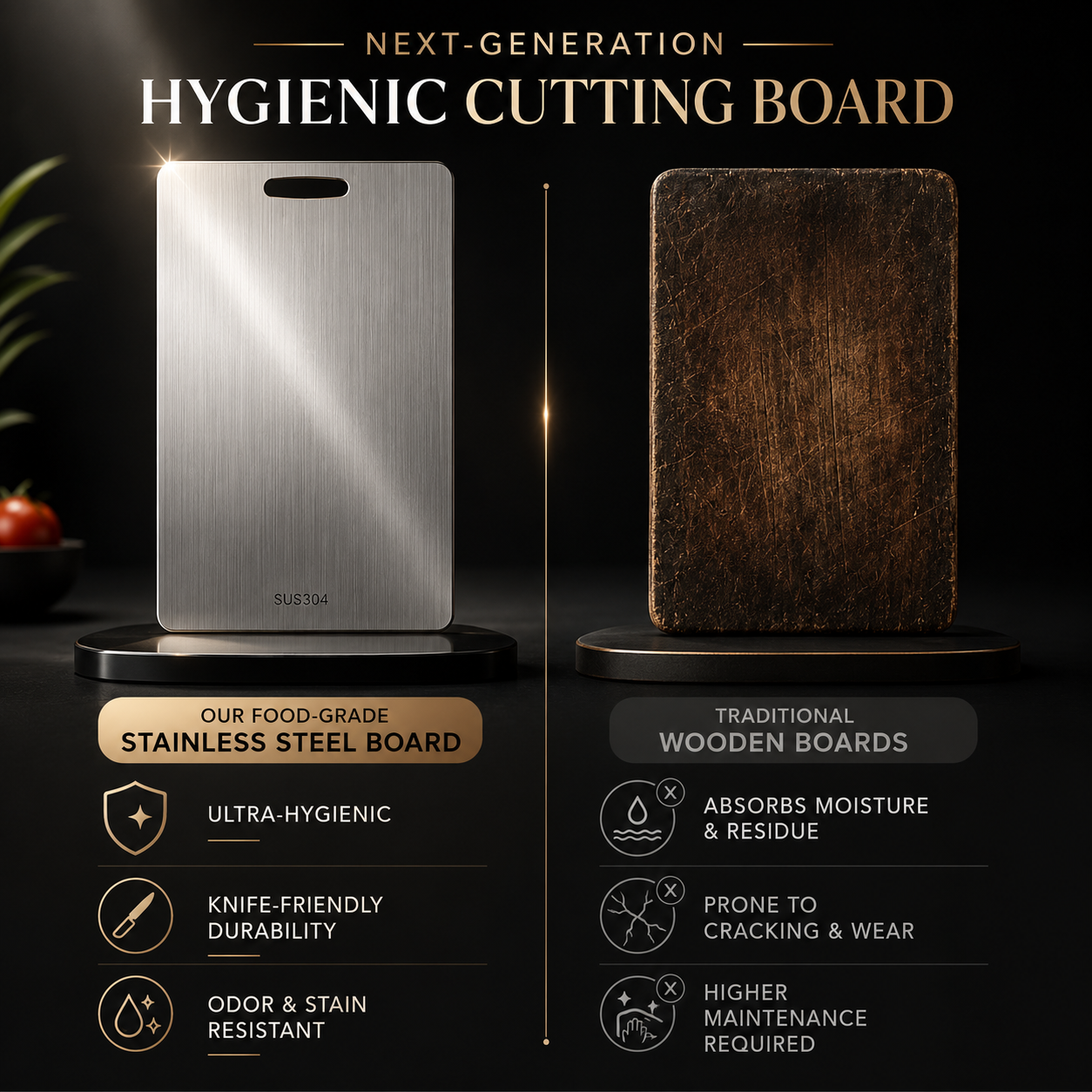 Royora Titanium Enhanced Double-Sided Chopping Board for Kitchen & Outdoor Food Prep