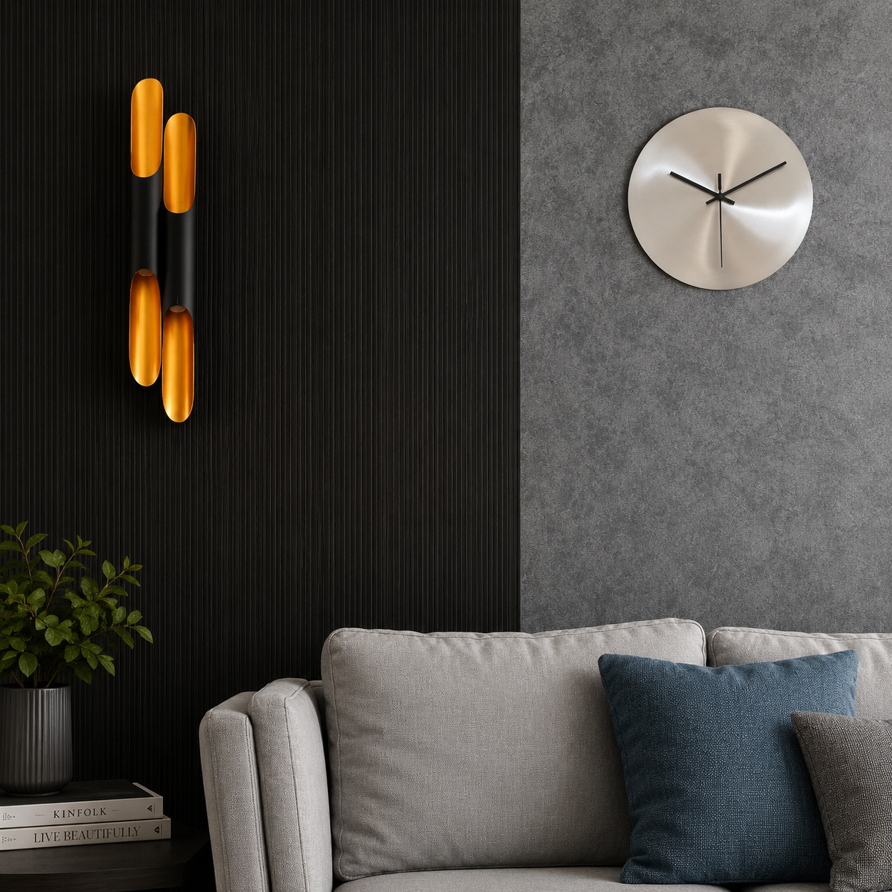 Royeva Modern Stainless Steel Silent Wall Clock - Minimalist No-Digit Design