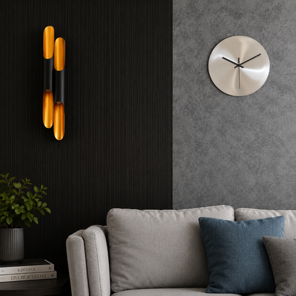 Royeva Modern Stainless Steel Silent Wall Clock - Minimalist No-Digit Design