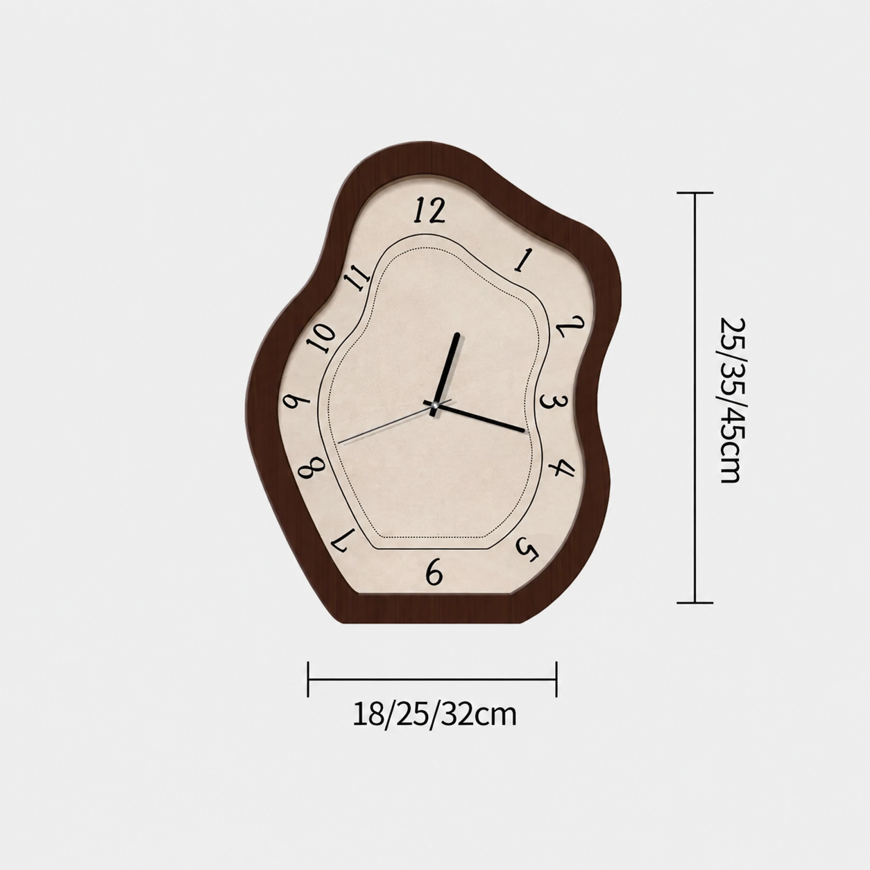 Novara Abstract Wood Wall Clock - Silent Non-Ticking Modern Decorative Timepiece