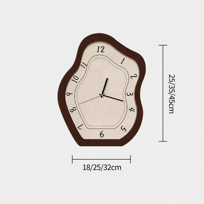 Novara Abstract Wood Wall Clock - Silent Non-Ticking Modern Decorative Timepiece