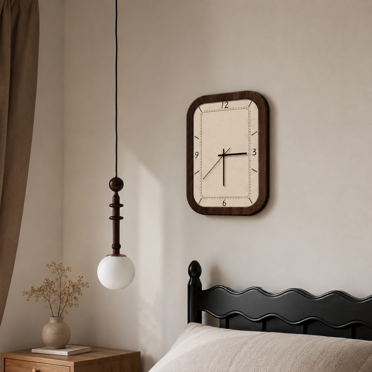 Novara Abstract Wood Wall Clock - Silent Non-Ticking Modern Decorative Timepiece