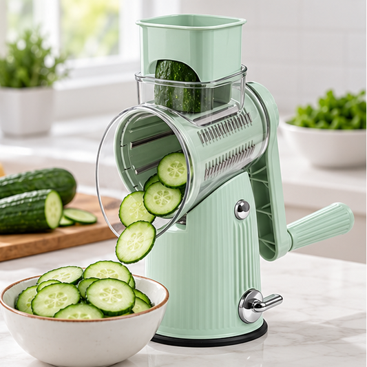 Royelle Rotary Cheese Grater With Five Interchangeable Stainless Steel Drums