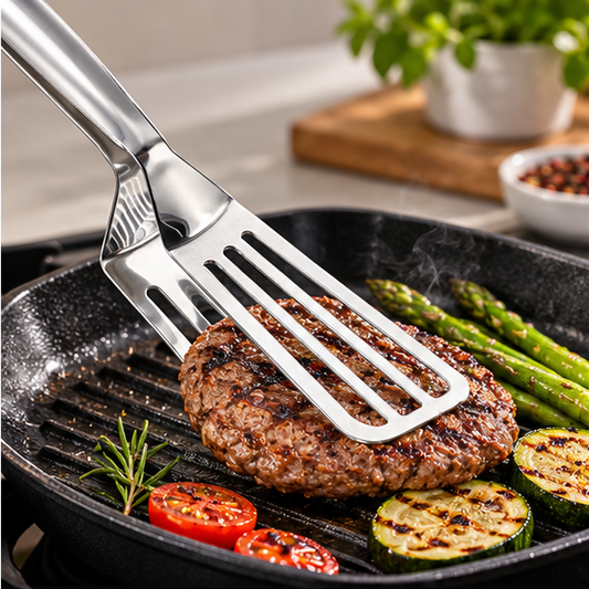 Royeva 3-In-1 Stainless Steel Barbecue Tongs And Grill Spatula