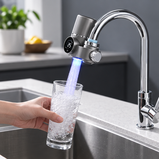 Royeva Kitchen Faucet Water Filter with LED Temperature Display and Dual Water Modes