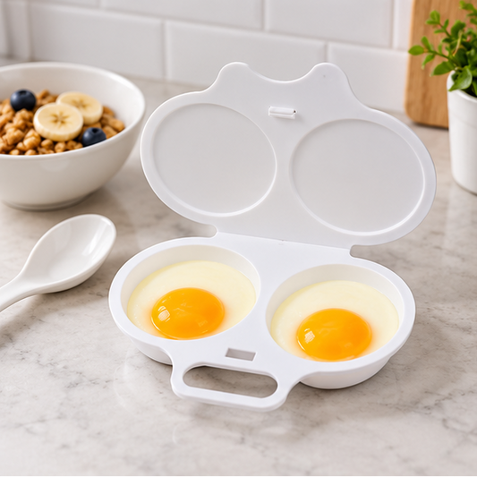 Royeva Microwave Dual Egg Poacher Cooker For Quick Healthy Breakfast