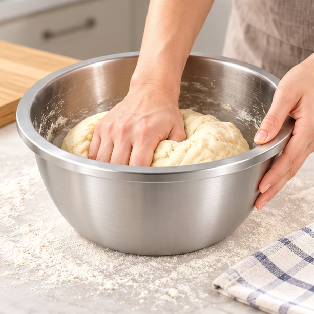 Royeva Stainless Steel Mixing Bowl And Fine Mesh Colander Set