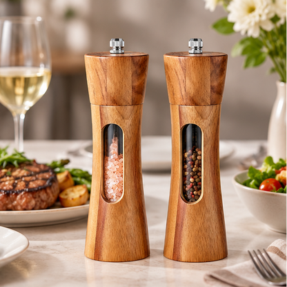 Royeva Wooden Salt And Pepper Grinder Mill With Adjustable Coarseness