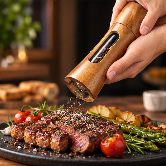 Royeva Wooden Salt And Pepper Grinder Mill With Adjustable Coarseness