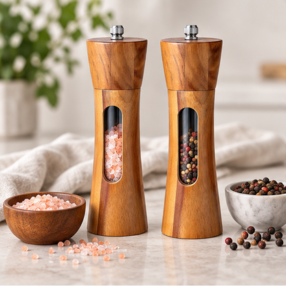 Royeva Wooden Salt And Pepper Grinder Mill With Adjustable Coarseness