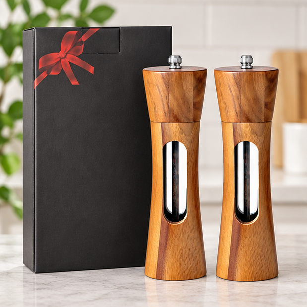 Royeva Wooden Salt And Pepper Grinder Mill With Adjustable Coarseness