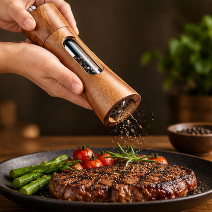 Royeva Wooden Salt And Pepper Grinder Mill With Adjustable Coarseness