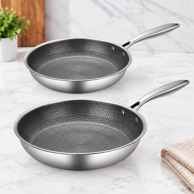 Royora Stainless Steel Honeycomb Nonstick Frying Pan Induction Safe Cookware