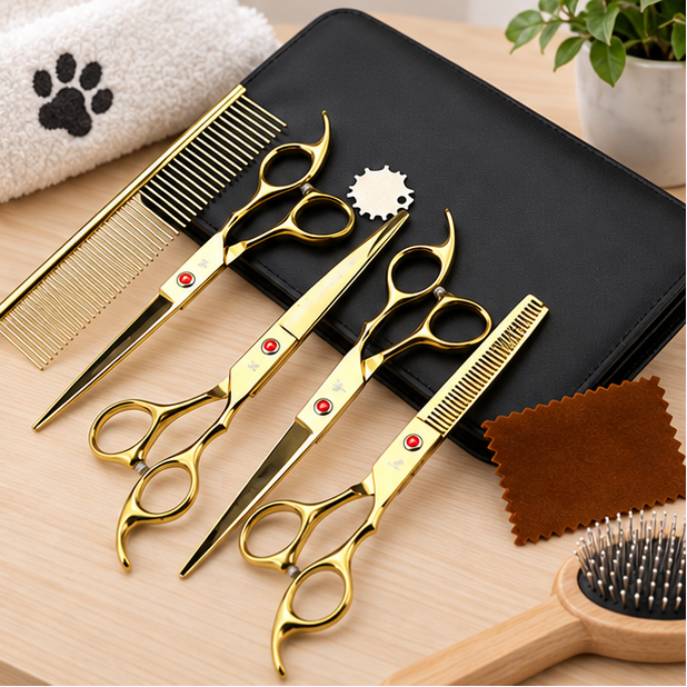 Royeva Professional Pet Grooming Scissors Kit-Rainbow Stainless Steel