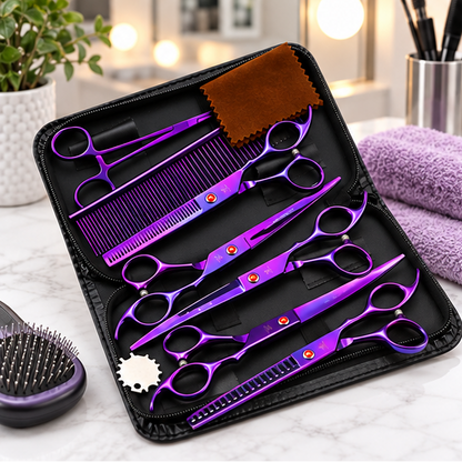 Royeva Professional Pet Grooming Scissors Kit-Rainbow Stainless Steel