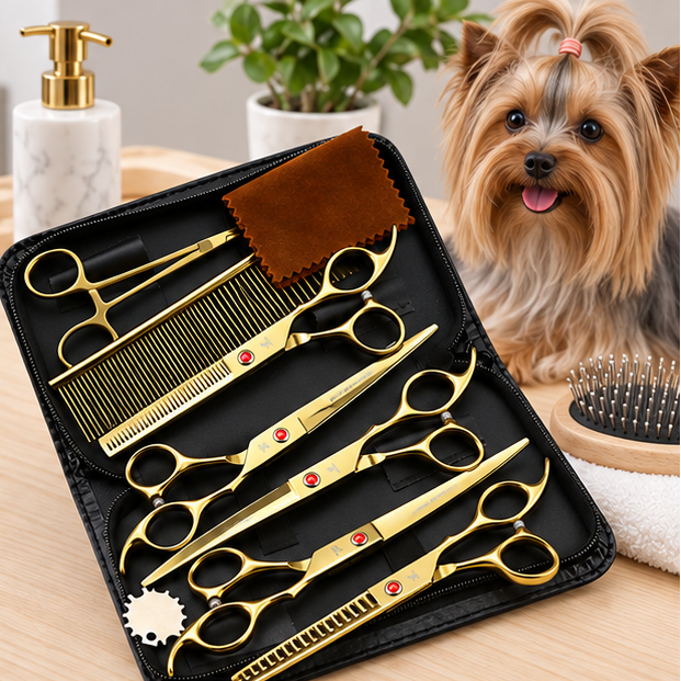 Royeva Professional Pet Grooming Scissors Kit-Rainbow Stainless Steel
