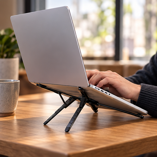 Royeva Foldable Magnetic Laptop Stand-Adjustable Aluminum Holder For Tablet And Phone