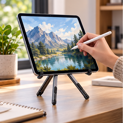 Royeva Foldable Magnetic Laptop Stand-Adjustable Aluminum Holder For Tablet And Phone