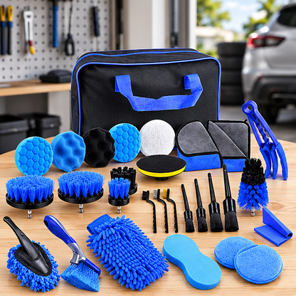 Royeva Car Detailing Brush Kit-Professional Cleaning Set For Wheels And Interior